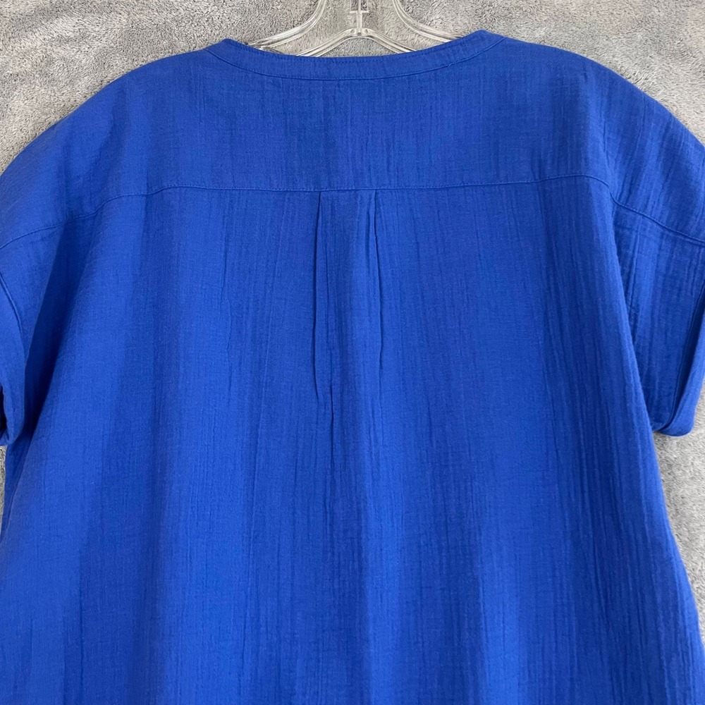 Quince 100% Organic Cotton Gauze Roll Sleeve Shirt Womens S Minimalist - Picture 9 of 9